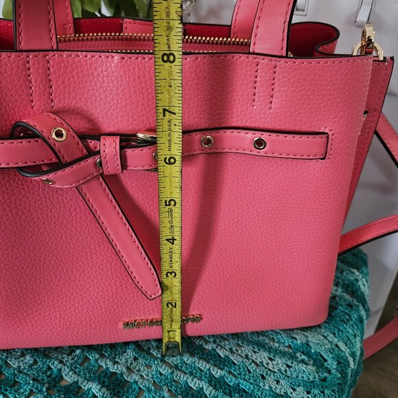 *****SOLD****MICHAEL KORS EMILIA SMALL SATCHEL SHOULDER CROSSBODY BAG GRAPEFRUIT - Picture 10 of 11
